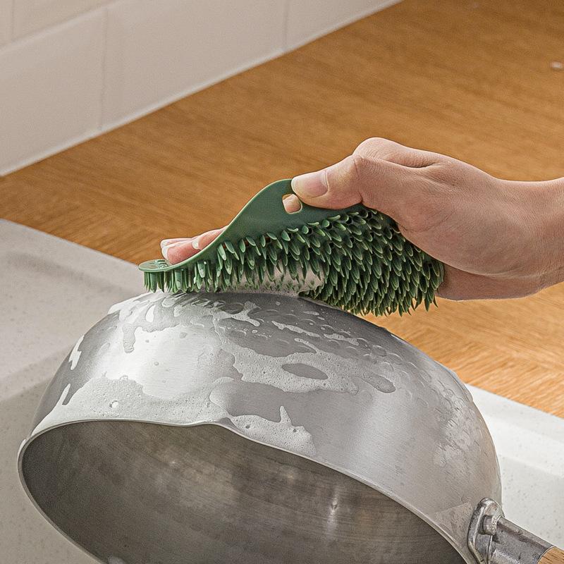 1PCS Silicone Fruit and Vegetable Cleaning Brush Dishwashing Brush Household Kitchen Decontamination Not Easy To Stick Oil Scouring Pad Pot Brush