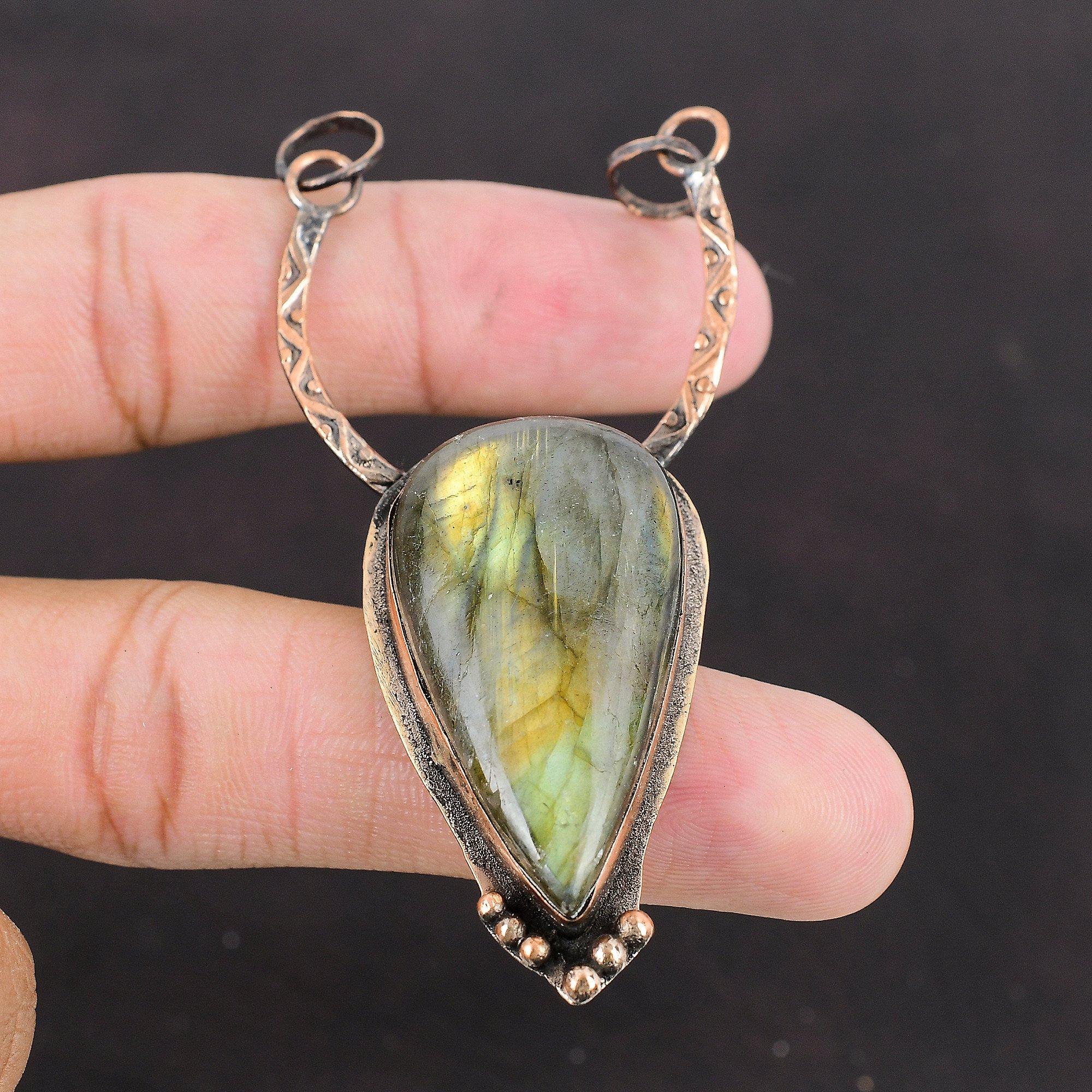 Labradorite Pendant Copper Pendant Top Quality Gemstone Pendant Labradorite Copper Jewelry Amazing Pendant Anniversary Gift Handmade Jewelry