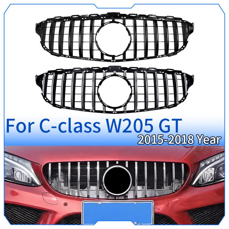 High quality Front Grille Bumper Grill Grid For Mercedes Benz C Class W205 C205 S205 A205 2015-2018 C260 C250 Accessories AMG GT