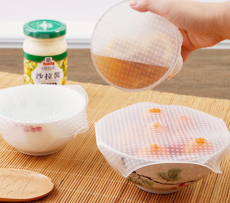 Transparent Silicone Sealing Cover, Refrigerator Cling Film, Reusable, Kitchen Microwave Heating Cover, Preservation Cover