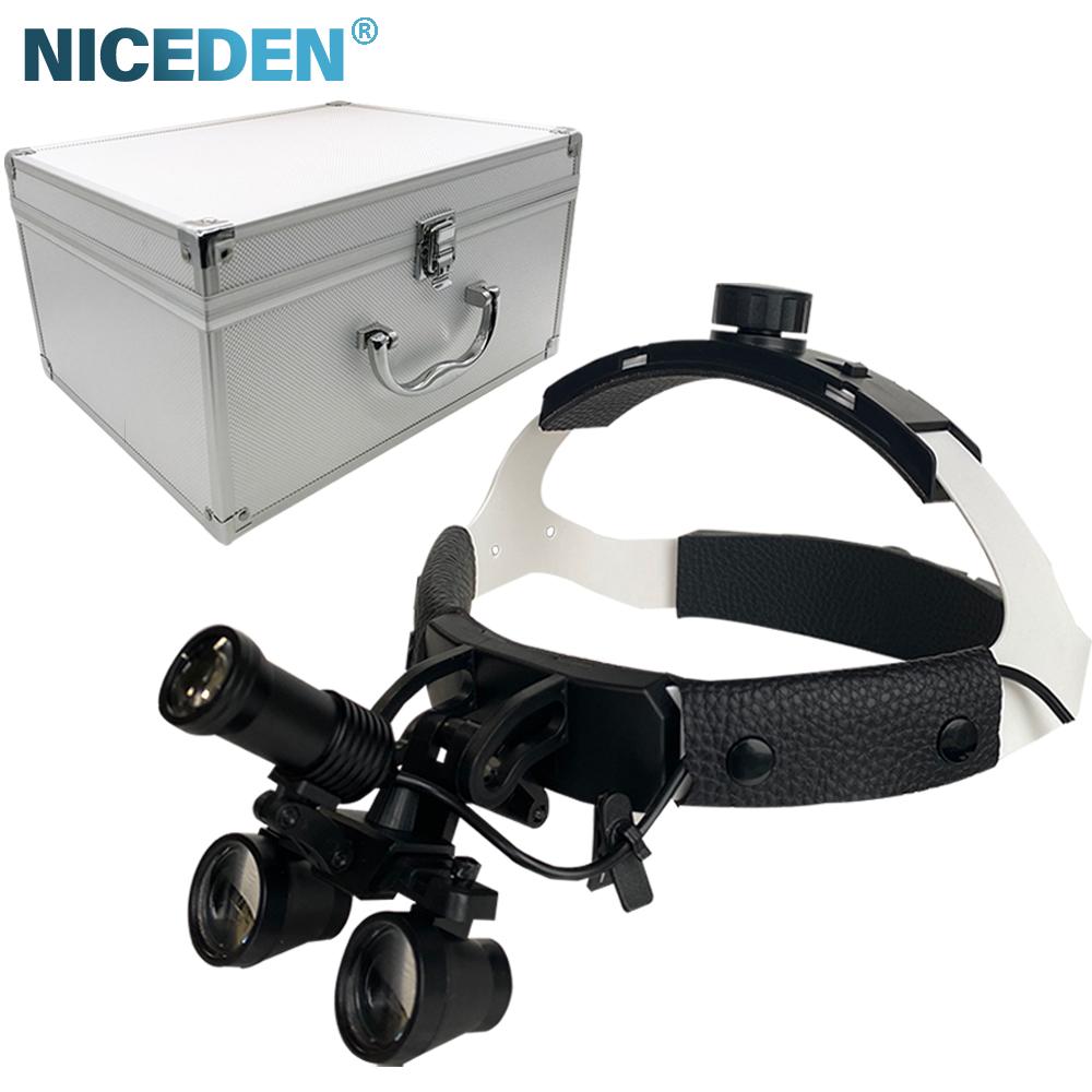 Niceden Dental Binocular Magnifier Headband Medical Loupes Optical Glass 2.5X 3.5X