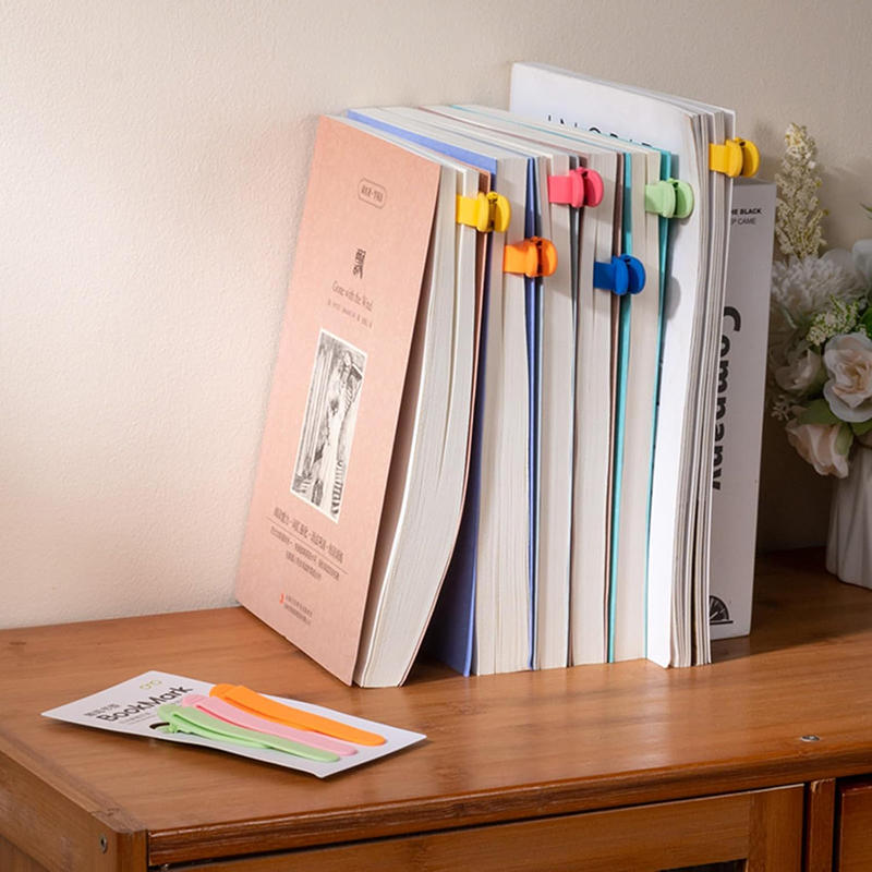 Soft Silicone Bookmark Clip Color Page Divider Creative Bookmark Buckle Automatically Follow Bookmark School Office Supplies