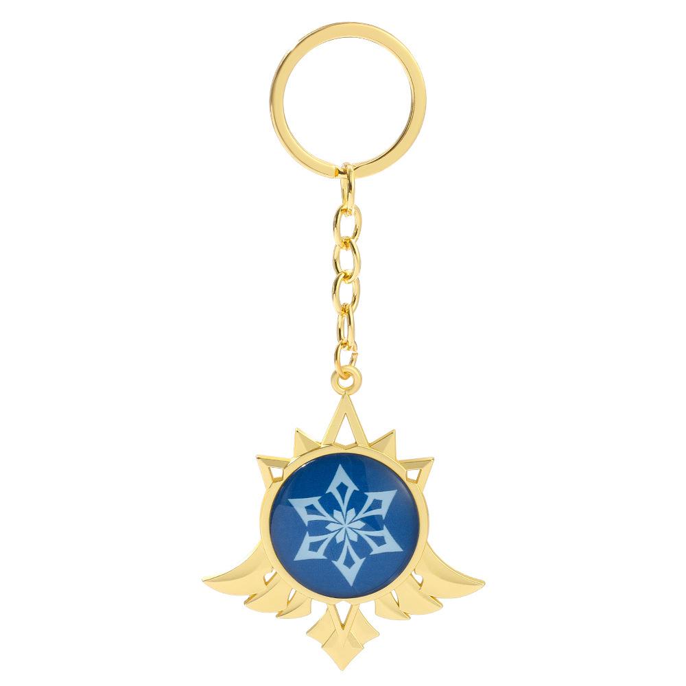 Anime Genshin Impact God"s Eye Paimon Diluc Metal Keychain  Bag Pendant Gift