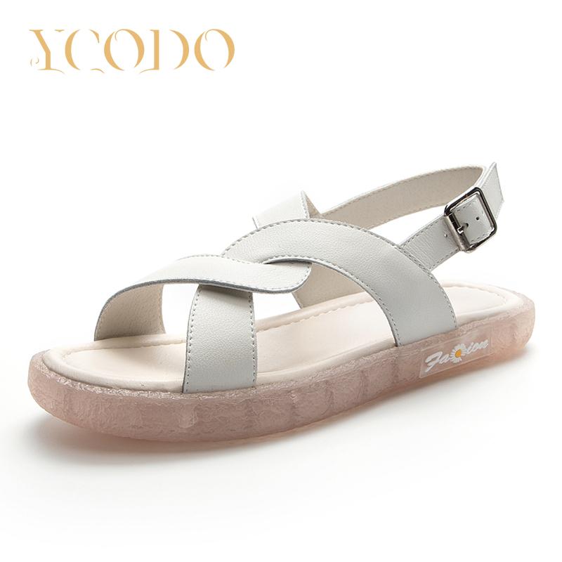 Women's Summer Natural Leather Fabric Non-slip Soles Fashion Comfortable Sandals