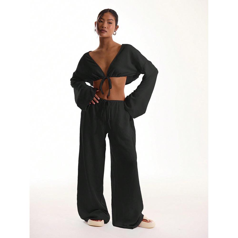 Women Summer Casual Straight Sweatpants, Loose Trendy Wide Leg Sports Long Trousers