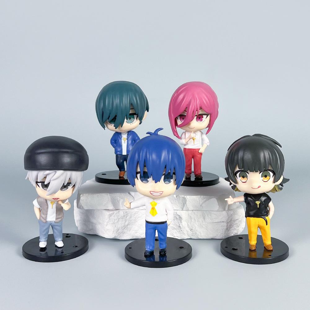 5Pcs/set Anime BLUE LOCK Anime Isagi Yoichi Bachira Meguru Chigiri Hyoma Nagi Seishiro Cloaked Toy Model Action Figure