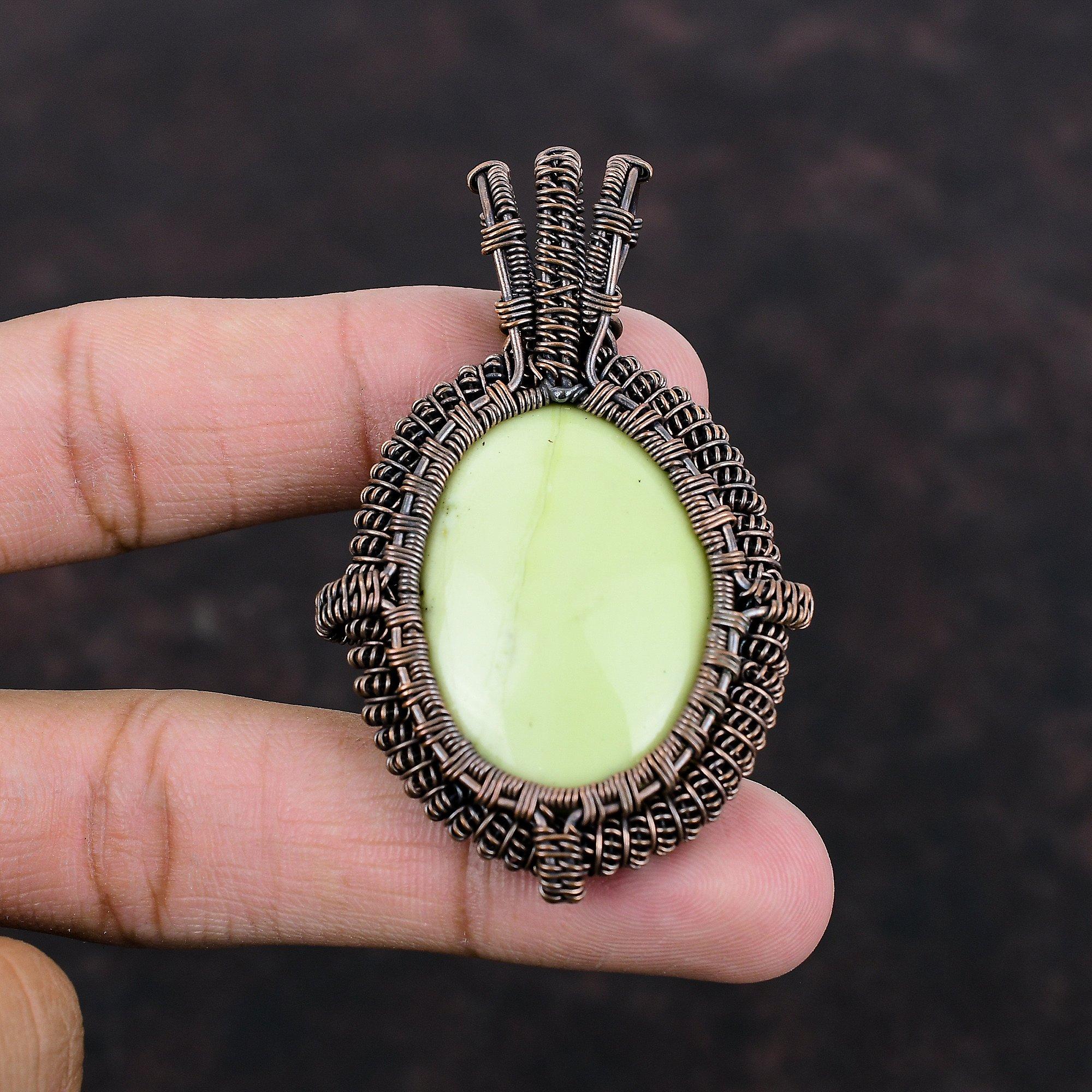 Pandantiv Serpentină Pandantiv Înfășurat în Sârmă de Cupru Bijuterii Serpentină Pandantiv Făcut Manual Bijuterii din Cupru Cadou Pentru Ea Pandantiv cu Piatră Prețioasă de Calitate Superioară