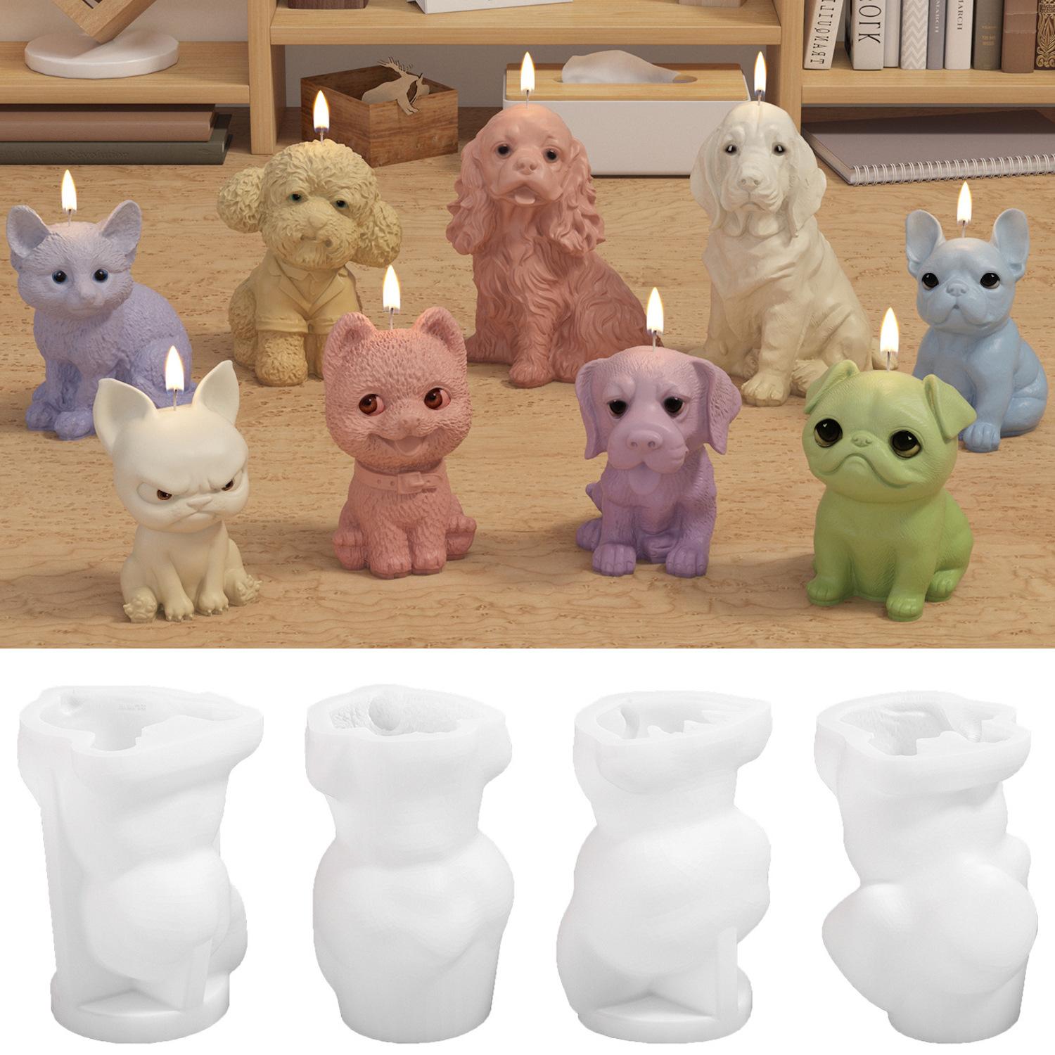 DIY Dog Candle Silicone Mold Cute 3D Animal Aromatherapy Making Table Decorations