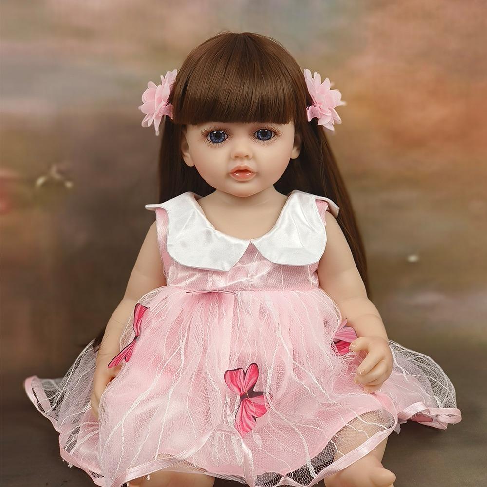 48cm Small Size Reborn Baby Girl Doll Betty Full Silicone Body Newborn Doll Can Take Shower Real Looking Princess Regenerated Baby Dolls for Kids Gift