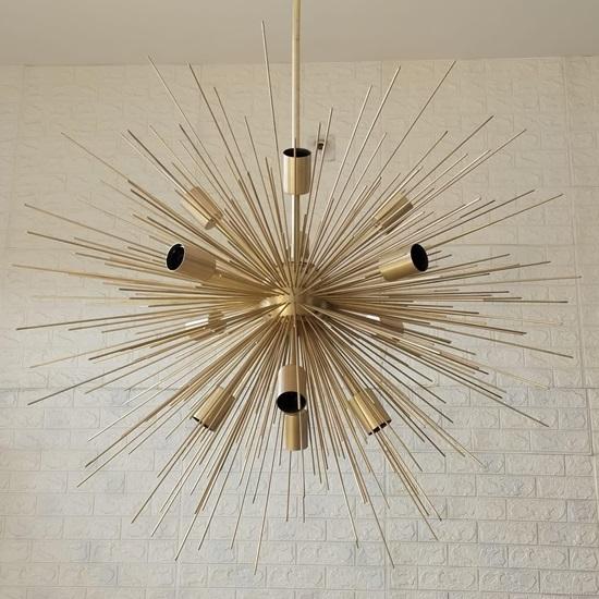 12-flammiger Mid-Century Modern Messing Sputnik Kronleuchter Verstellbare Deckenpendelleuchte für Esszimmer, Wohnzimmer, Schlafzimmer, Eingangsbereich