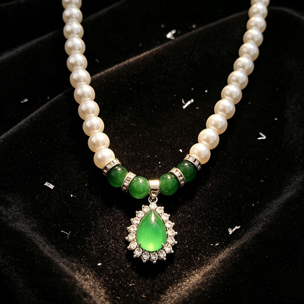 New style accessories, atmospheric silver water drop imitation pearl necklace, daily wear, wealthy, atmospheric pendant
