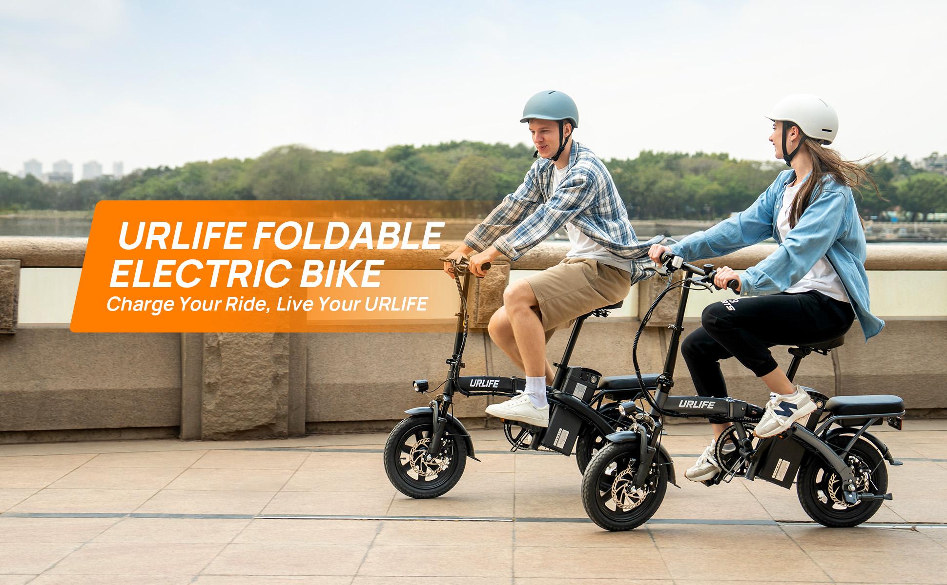 URLIFE F1L Outdoor Electric Bike For Unisex 48V7.5AH Battery 350W Electric Bicycle 14 Inch Tires Urban Commuting Folding E-Bike