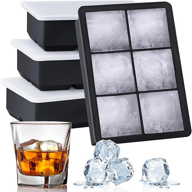 4/6/8/15Grids Silicone Ice Cube Molds Spherical Ice Cube Molds Ice Cream Ice Cube Making Machine Reusable Whiskey Ice Cube Molds