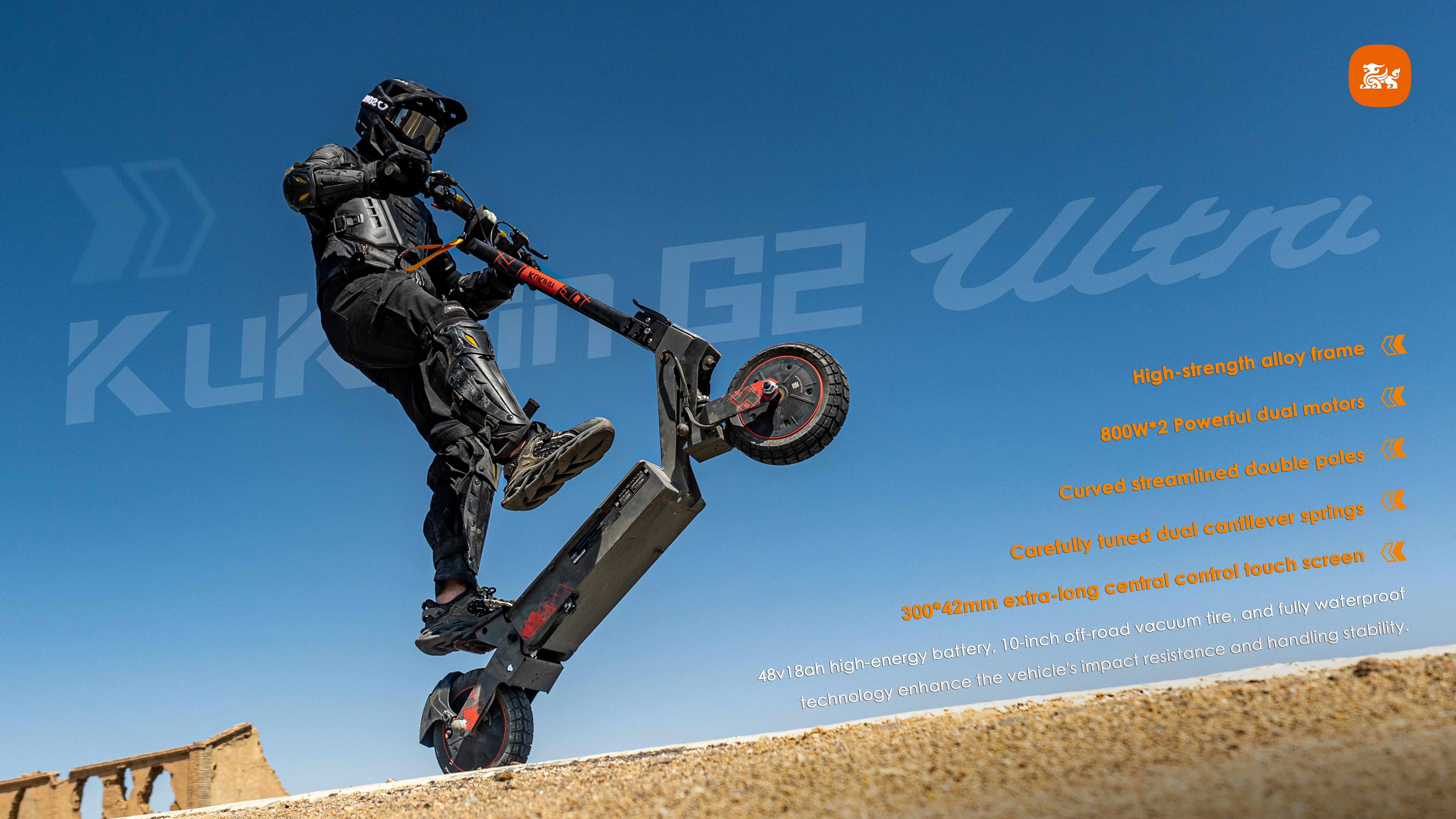 KuKirin G2 Ultra All Terrain 800W Dual Motor Electric Scooter 48V18Ah Battery 10 Inch Off- Road Tires Outdoor Riding Folding E-Scooter