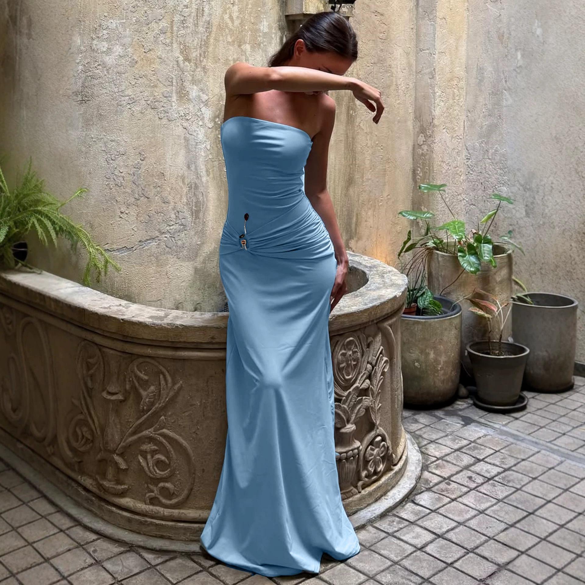 Sexy Evening Club Party Dresses Women Summer Backless Bow Sleeveless Maxi Long Dress Elegant Bodycon Robe Femme