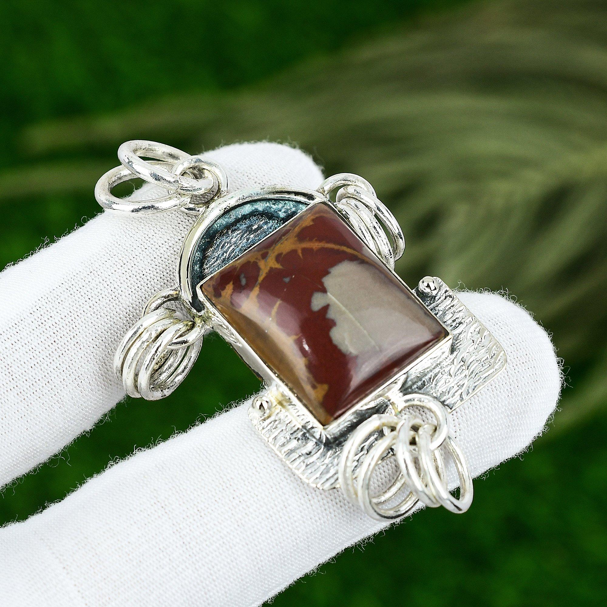 Natural Noreena Jasper Gemstone Jewelry 925 Sterling Silver Pendant For Women