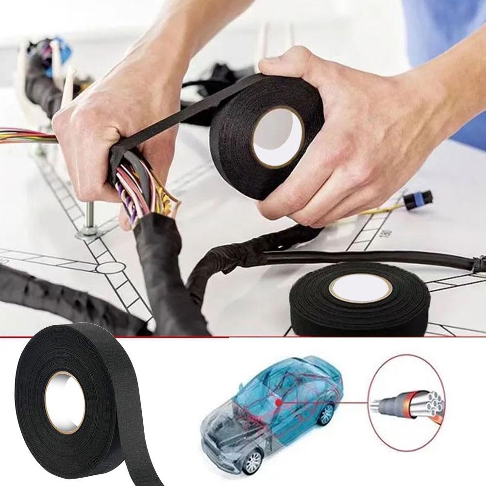 Automotive Cloth Wire Harness Tape Heat Resistance Waterproof Insulating Electrical Tape Black Self Adhesive Fabric Tape