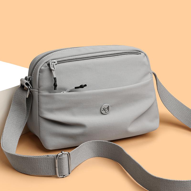 Women Lightweight Nylon Crossbody Bag Multi Pocket Casual Shoulder Bag Adjustable Strap Small Handbag for Daily