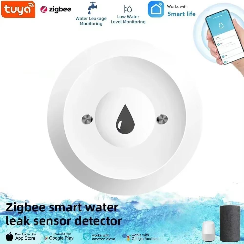 Smart Water Leak Sensor Tuya ZigBee 3.0 Flood Leakage Sensor Alarm APP Remote Monitoring Flood Overflow for Kitchen Bathroom