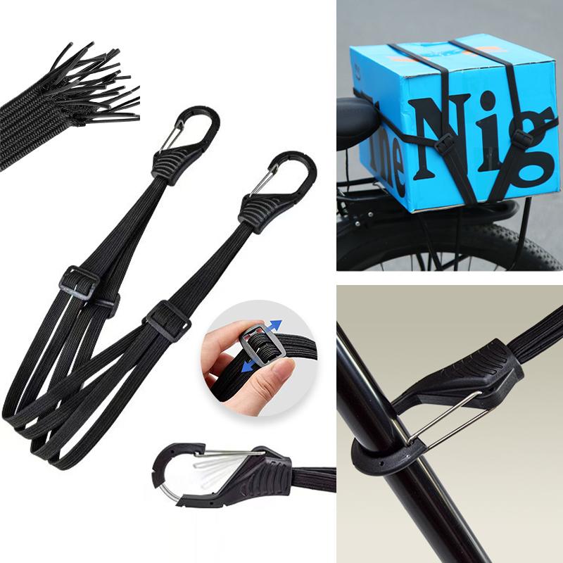 SEAMETAL Universal Elastic Strap with Hooks 4-Claw Motorcycle Luggage Net Helmet Rope Adjustable Cargo Tie Down for Bike Bicycle ATV Moto