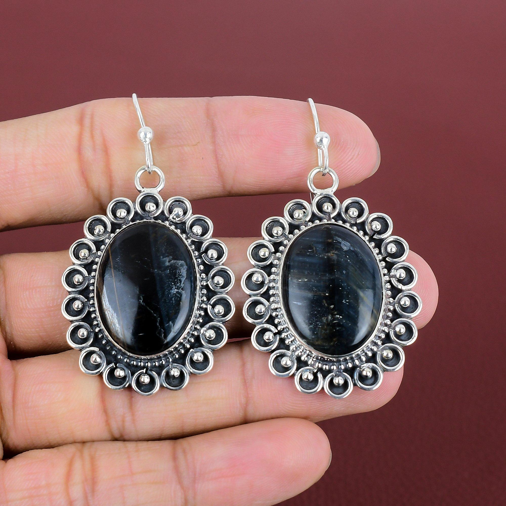 Pietersite Earring Handmade Jewelry Natural Gemstone Earring 925 Sterling Silver Earring Wedding Jewelry Brand New Earrings Gifts For Women