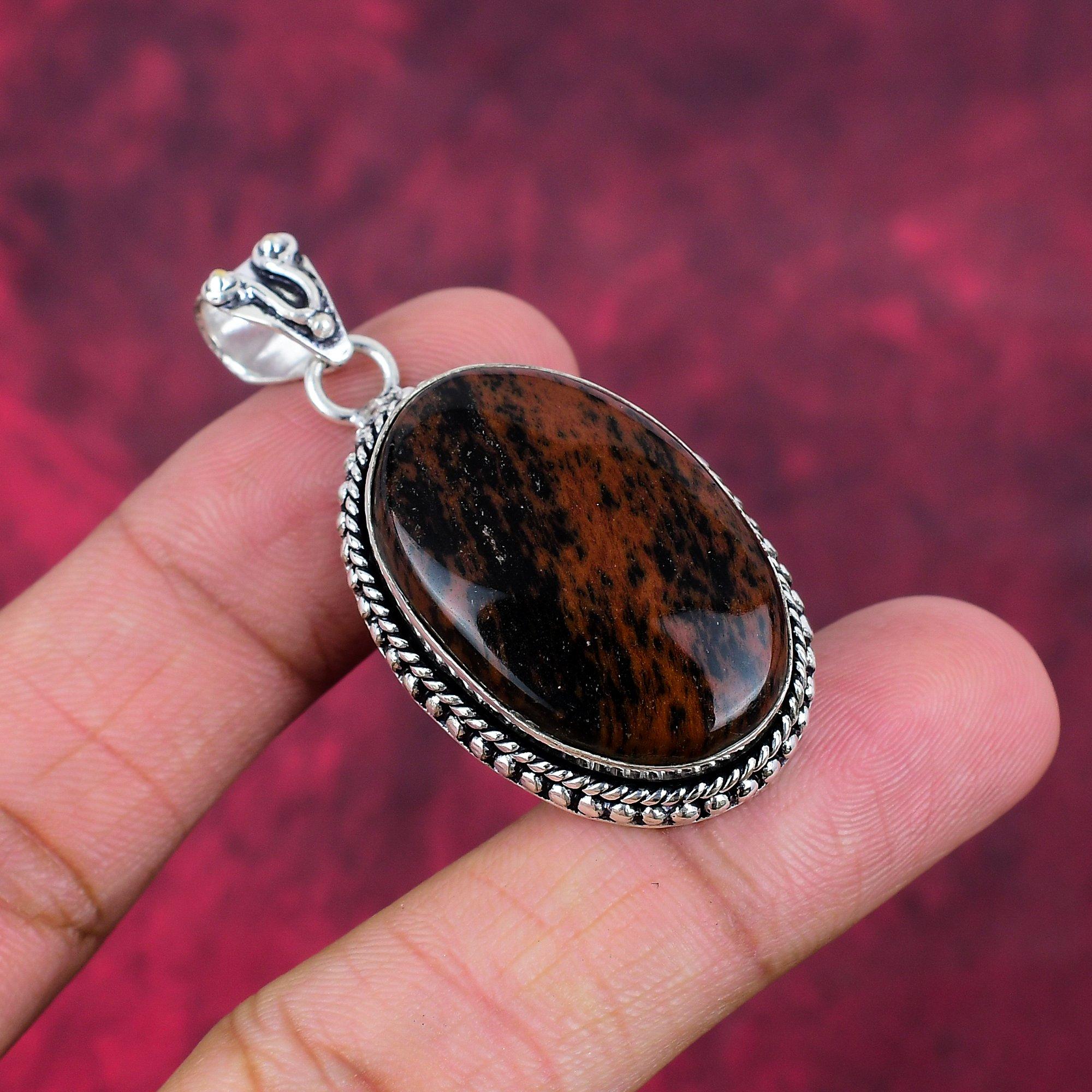 Mahogany Jasper Handmade Gemstone Pendant, 925 Solid Sterling Silver Pendant Antique Jewelry, For Engagement Gift