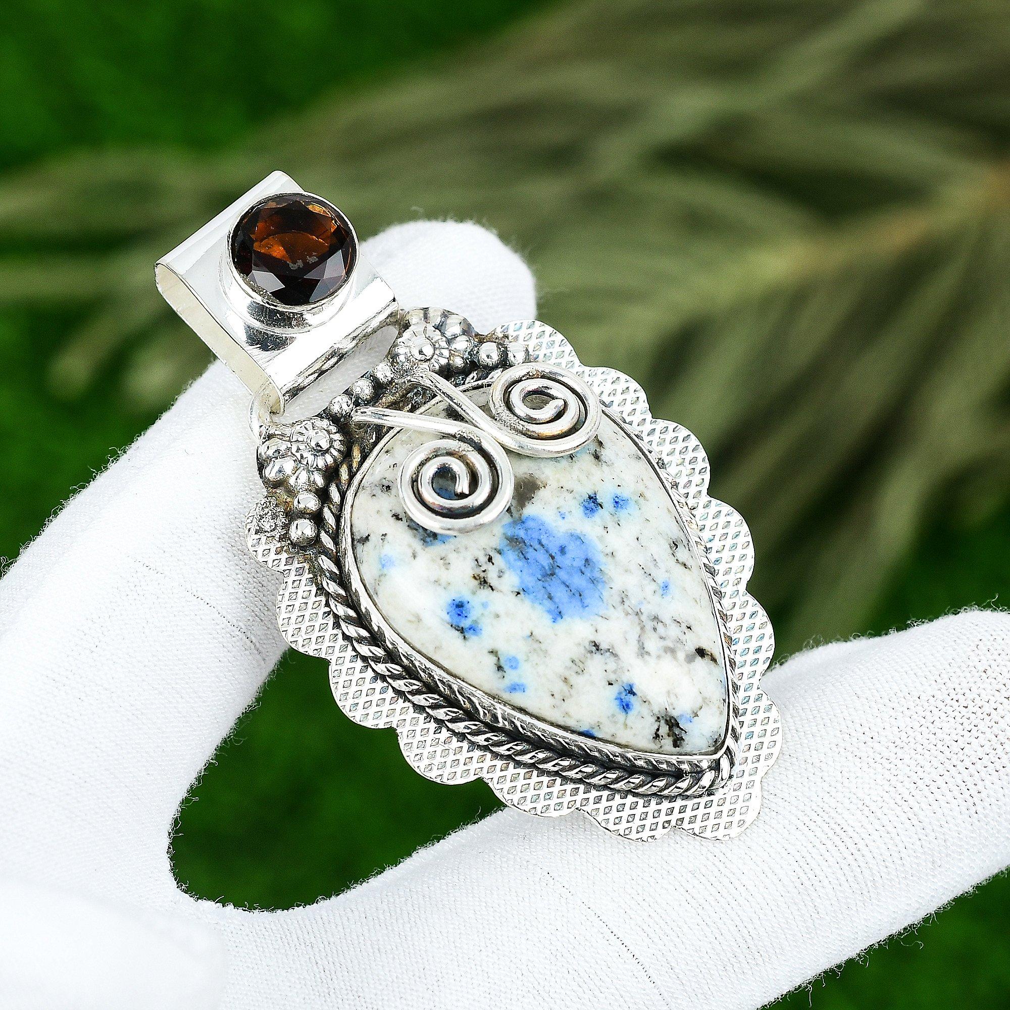 Gift For Women Jewelry Pendant 925 Sterling Silver Natural K2 Jasper Gemstone