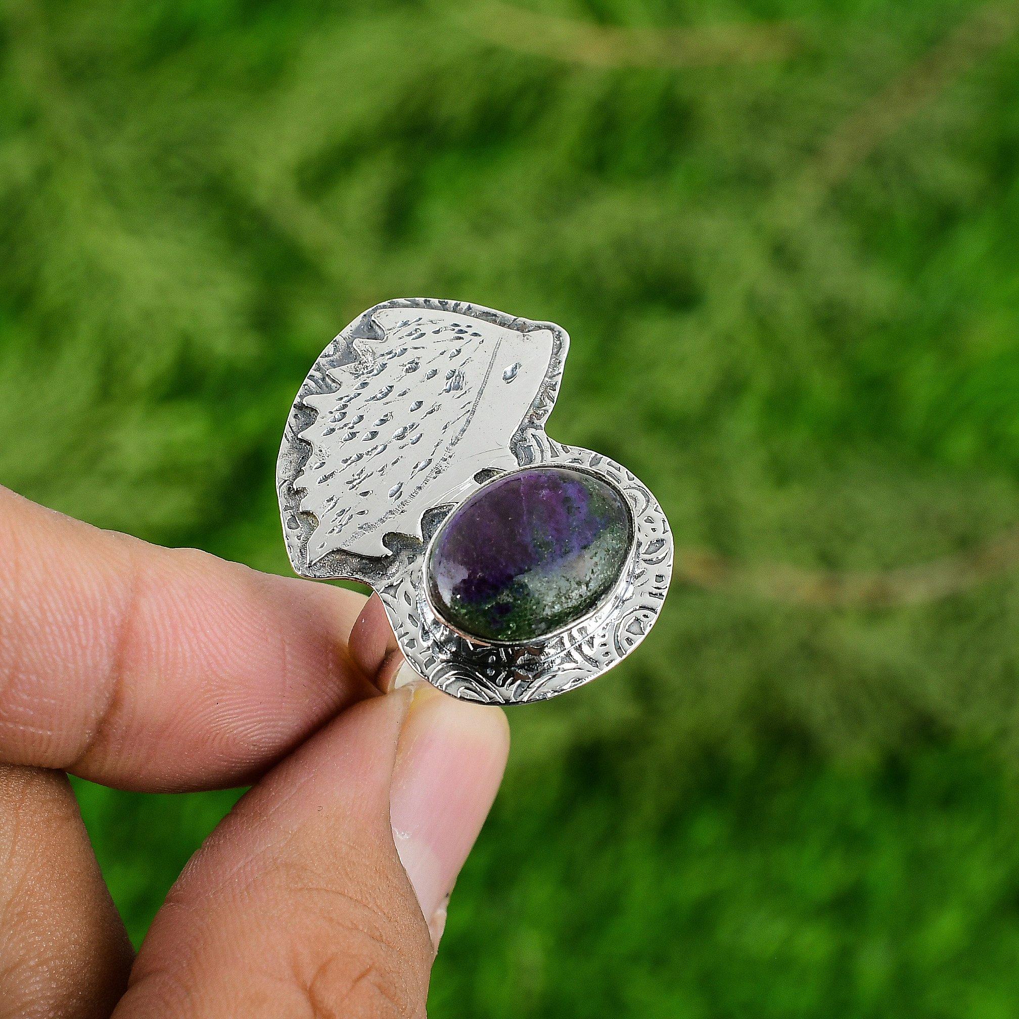 Ruby Zoisite Stone Bezel New Stackable Trendy Statement Ring 925 Sterling Silver