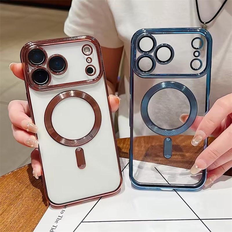 High Quality Plating Silicone Case For IPhone 17 Air 17 Pro Max Magnetic Wireless Charg Camera Protect Cover