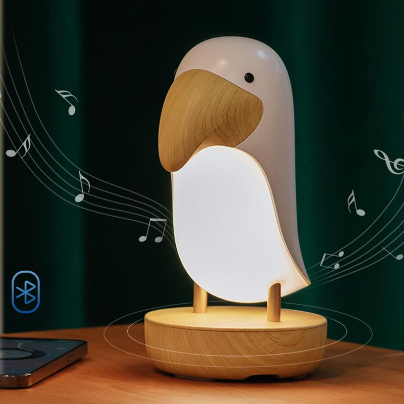 Toucan Bird LED Night Light Bluetooth Speaker USB Rechargeable Bedroom Luminaria Table Lamp Dimmable Home Decorate