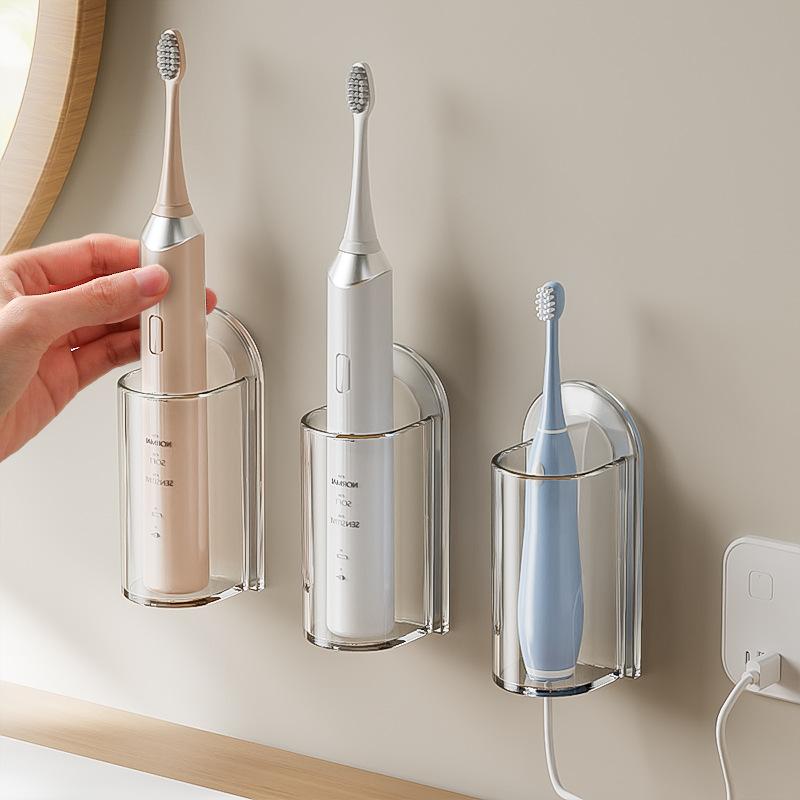Toothbrush Stand Electric Wall-Mounted Holder Base Rack Organizer Traceless Space Saving Adults Toilet Bathroom Accessories Tool