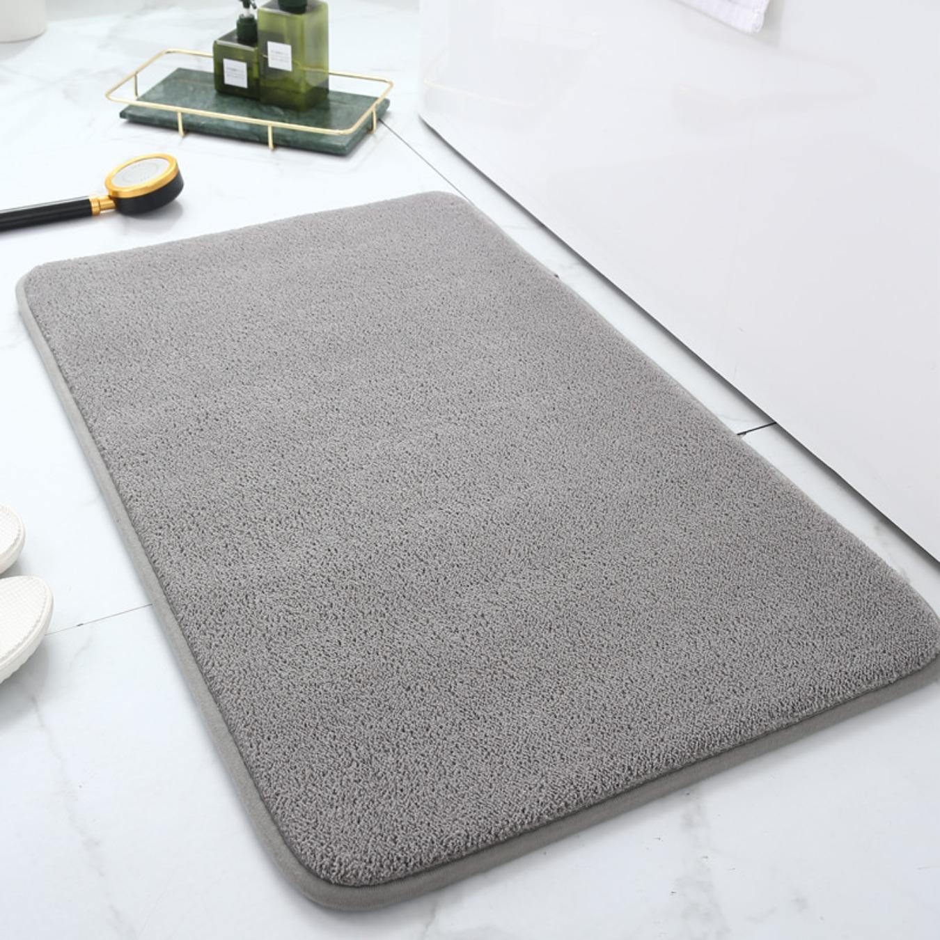 Fleece Engraving Bathroom Thickening Mat Bath Non-slip Carpets In Wash Basin Bathtub Side Floor Rug Shower Room Doormat Memory Foam 3D Pad