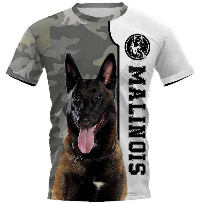 2021 sommer ny Malinois 3d-trykt kvinnelig T-skjorte herre sommer uformelt kortermet T-skjorte morsomt mønster