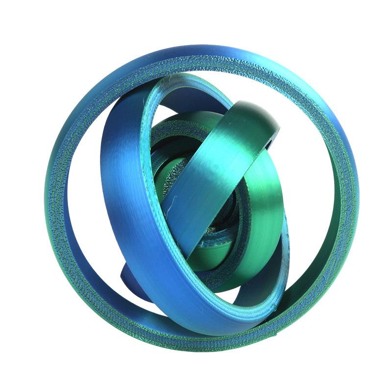 1PCS 3D Printed Decompression Rotating Fingertip Ring Interstellar Decompression Disk Spiral Polygonal Finger Ring Push-push Toy Ornaments