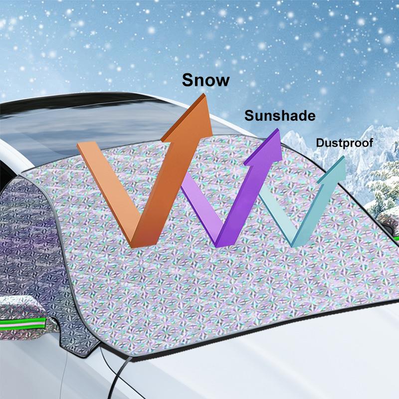 SEAMETAL Car Windshield Covers Winter Snow Covers Ice Protector Summer Auto Sun Shade Cover With Reflective Tape Safety At Night