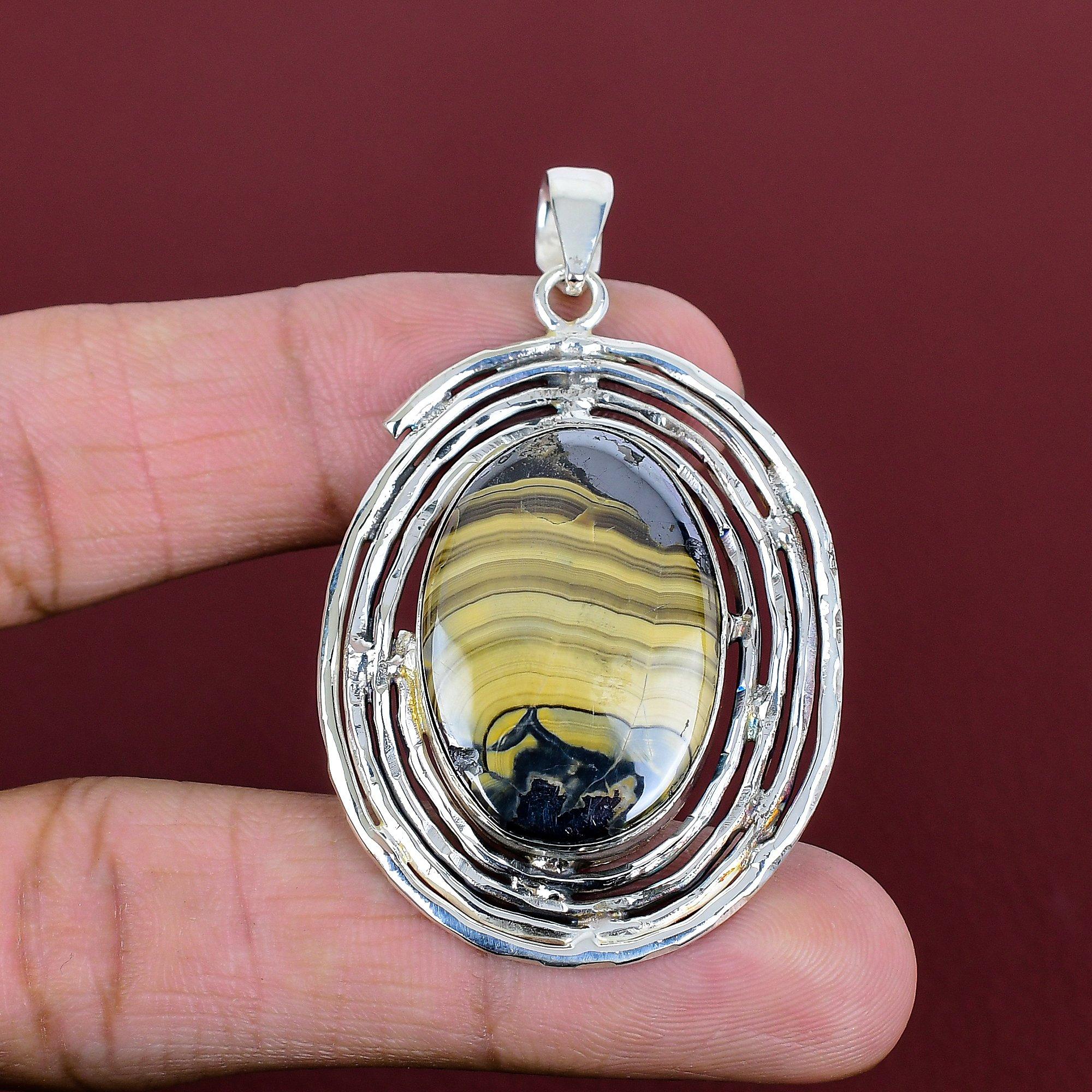 Schalenblende pendant genuine gemstone pendant 925 sterling silver pendant elegant jewelry handmade pendant engagement gifts dainty pendant