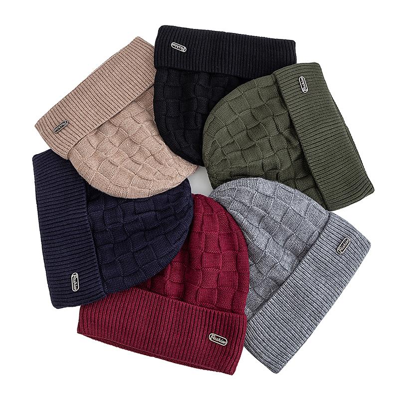 New Unisex Winter Hat Plush Fur Lined Warm Small Square Style Soft Beanie Hats For Men Women Thicken Ski Sports Knitted Hat