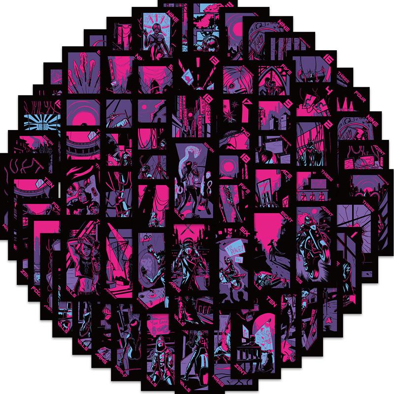72PcsDark Tarot Cards Graffiti Stickers Waterproof Pvc Laptop Suitcase Refrigerator Skateboard Decoration Stickers