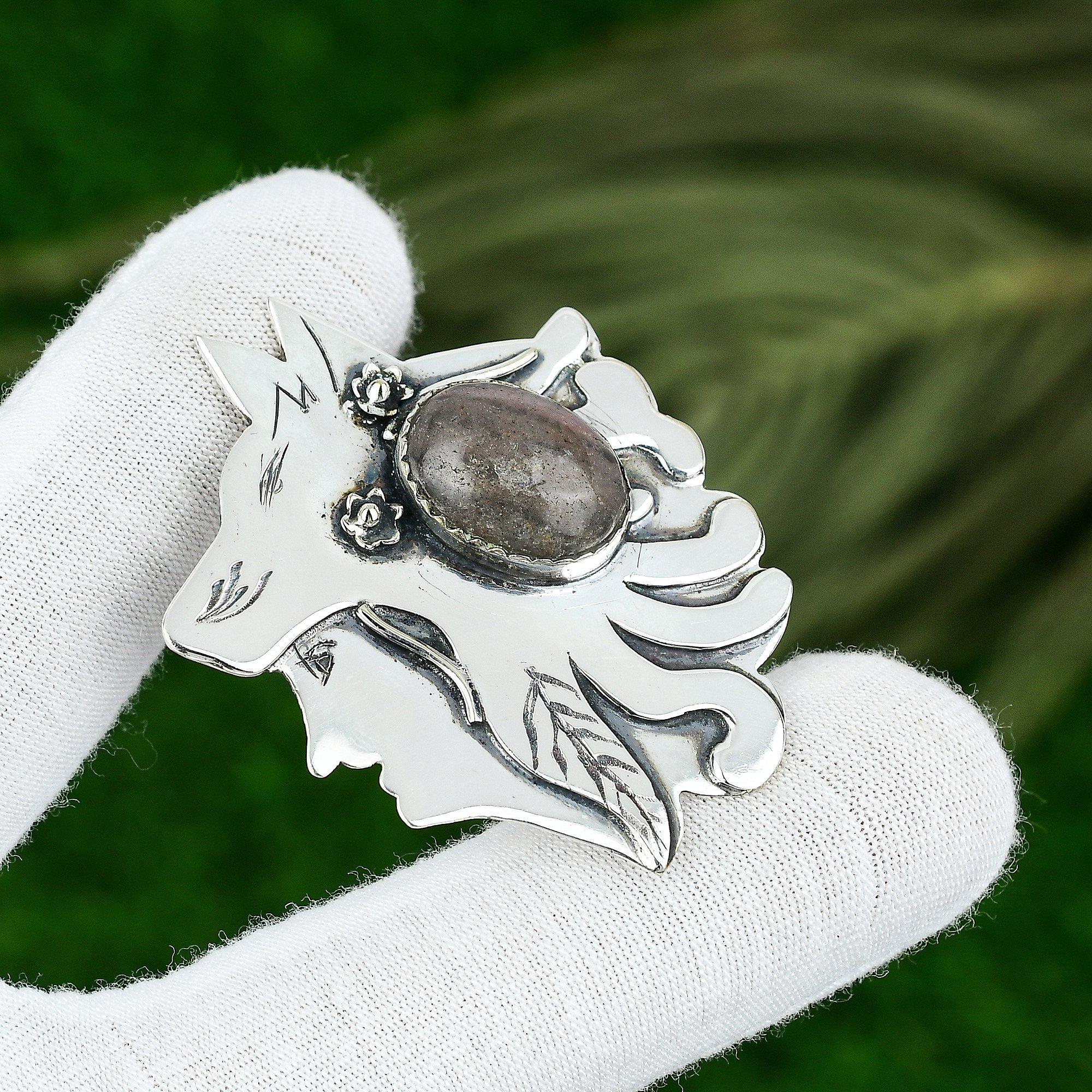 Pandantiv Piatră Prețioasă Cuarț Roz Natural Argint Sterling 925 Bijuterii