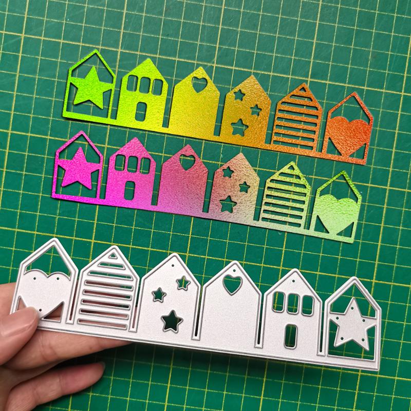 Love Star House Paper Art Design Pattern Kovové vyřezávací raznice DIY Scrapbooking Embossování Šablona Paper Craft Album Šablona