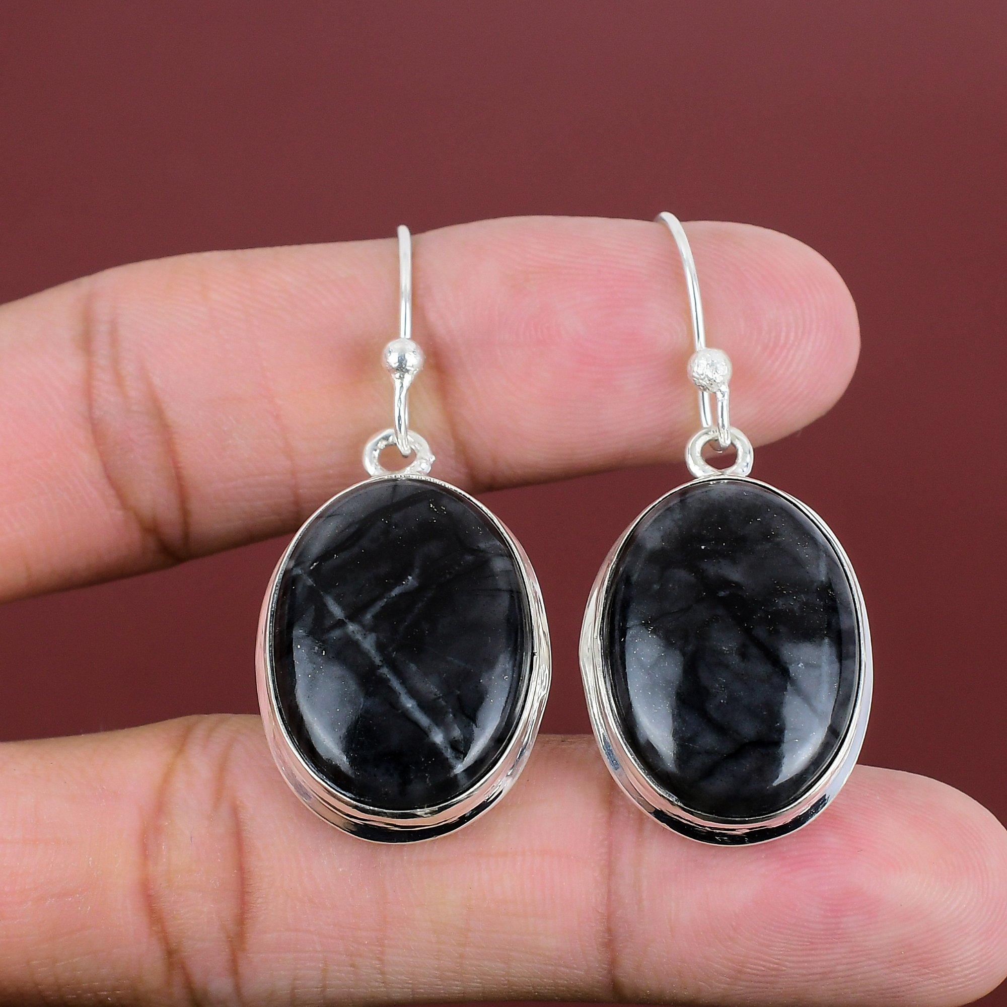 Picasso Jasper Earring Natural Gemstone Earring 925 Sterling Silver Earring Unique Style Jewelry Drop Earring Handmade Jewelry Gifts For Mom