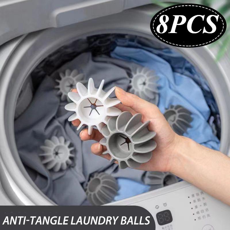 1/2/4/6/8PCS Silicone Magic Laundry Ball Reusable Clothes Hair Cleaning Tool Pet Hair Remover Washing Machine Cat Hair Catcher Laundry Ball