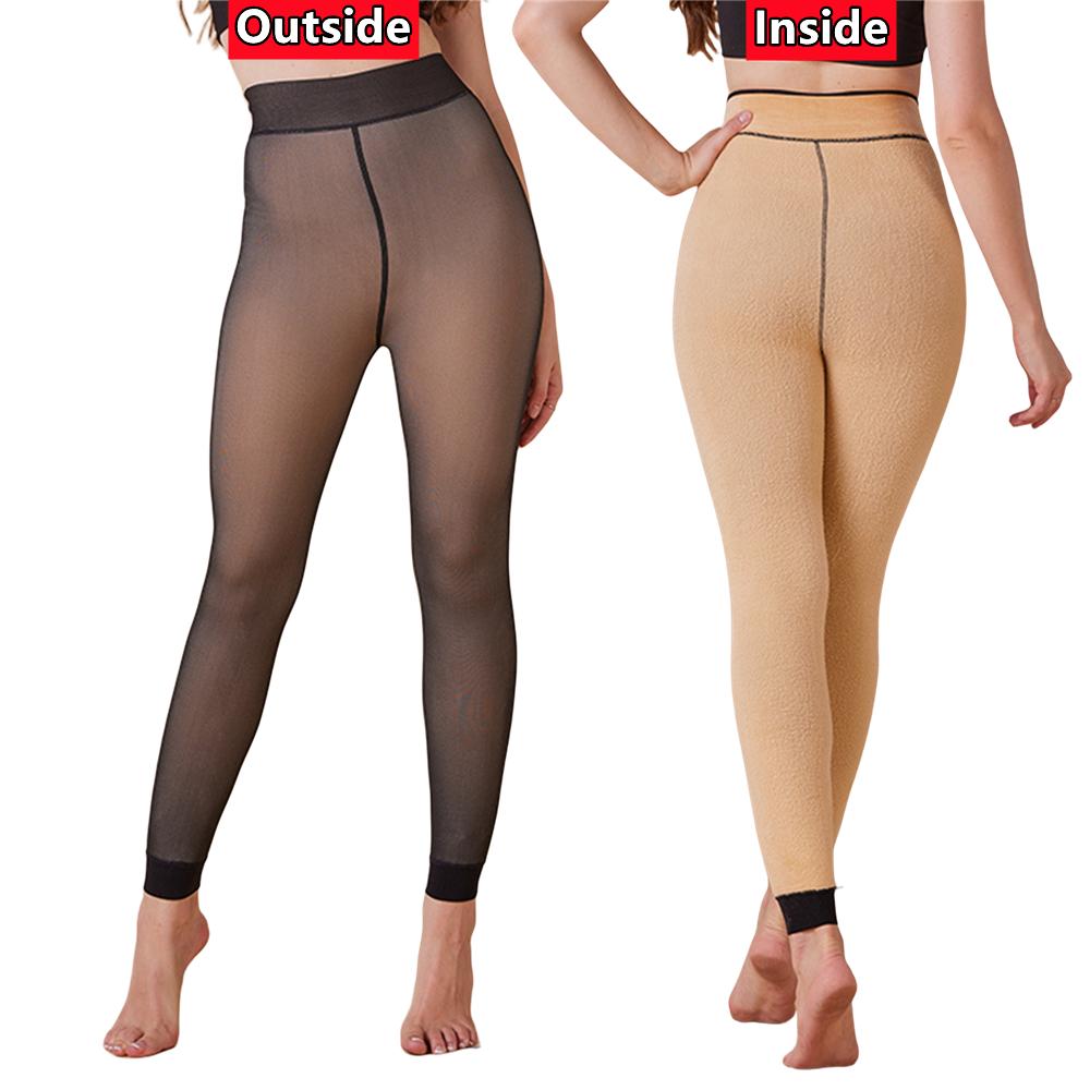 Women's Thermal Fleece Lined Tights, Winter Warm Footed Leggings