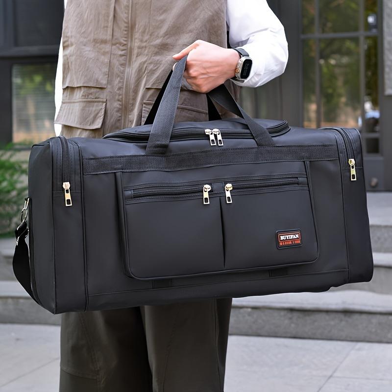 Large Capacity Foldable Travel Duffel Bag with Multiple Compartments, Adjustable Shoulder Straps & Zipper Closure - Ideal for Gym, Work, and Daily Use