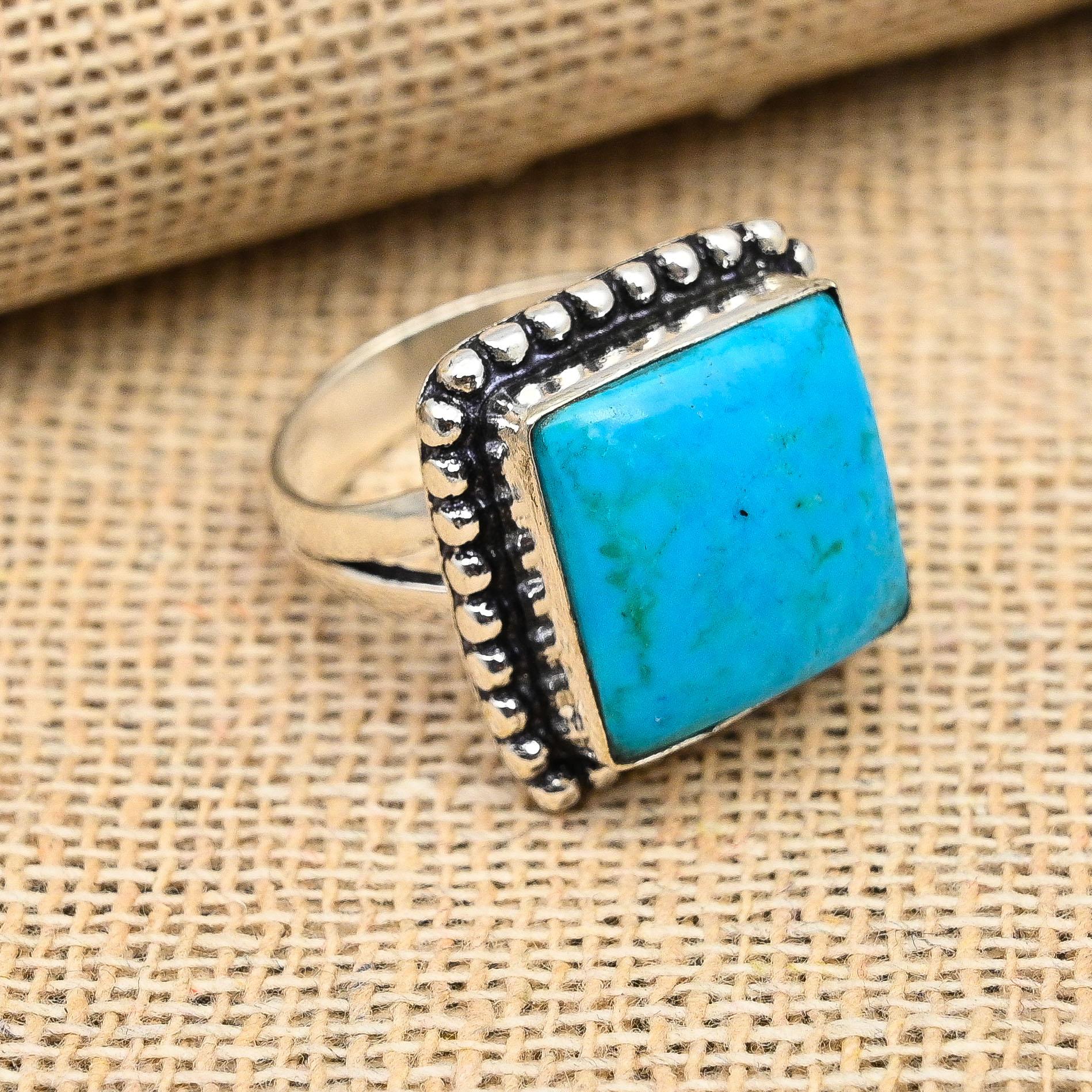 Sleeping Beauty Turquoise Gemstone Handmade Jewelry 925 Sterling Silver Ring