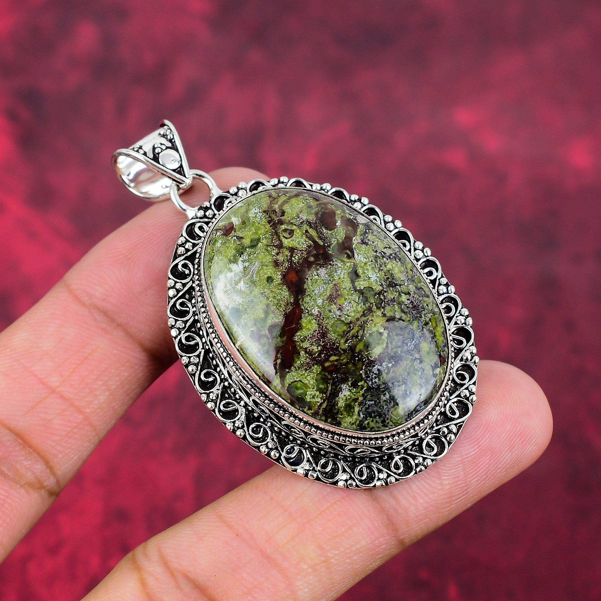 Pendentif Dragon Blood, Bijoux en pierres précieuses Pendentif en argent sterling massif 925, Cadeau pour femme Pendentif fait main