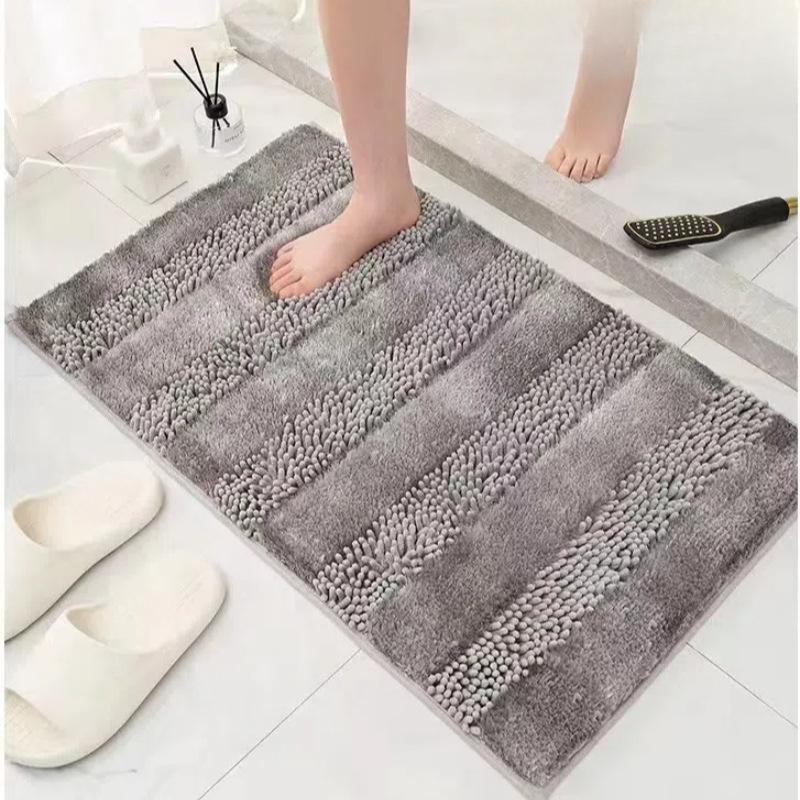 Chenille-Perlengarn-Badezimmer-Verdickungsmatte, rutschfeste Badteppiche im Waschbecken, Badewannen-Seitenbodenteppich, Duschraum-Fußmatte, Memory Foam 3D-Pad