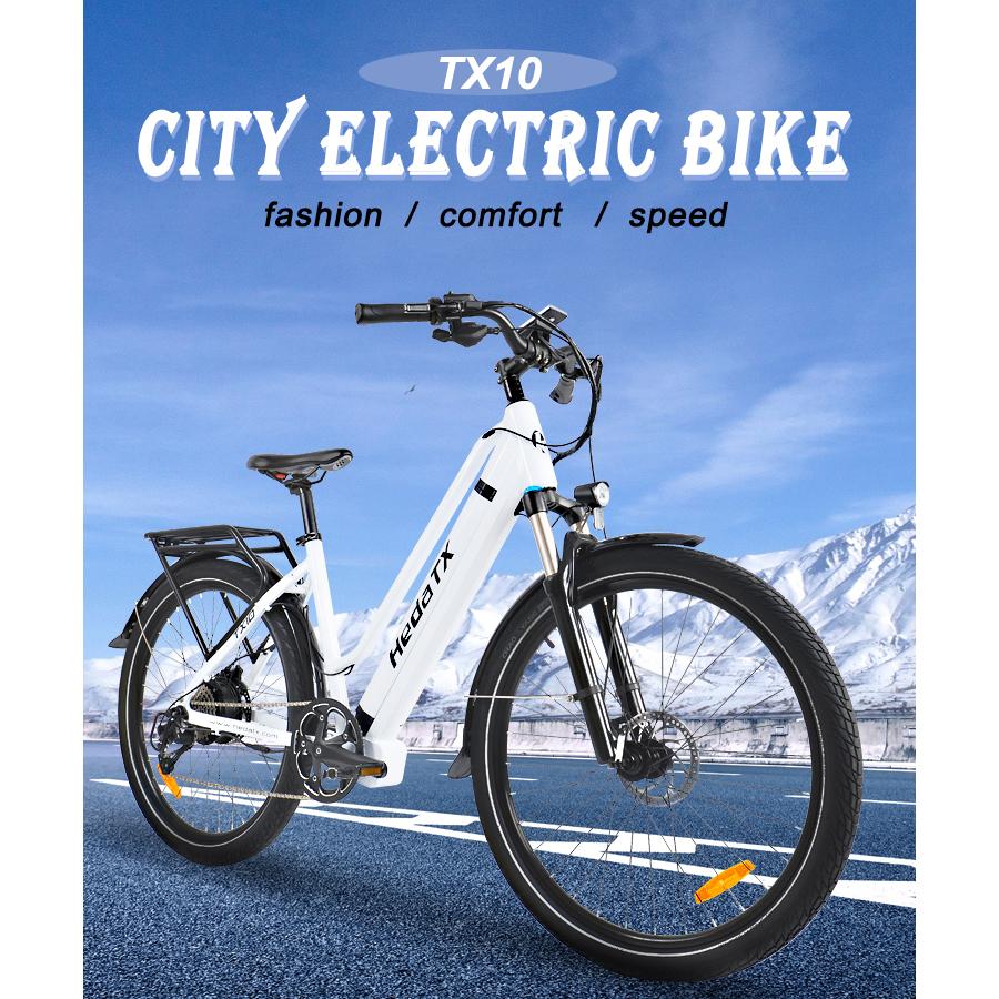 Hedatx TX10 All-Terrain Adult Electric Bicycle With Seat 27.5 Inch Off-Road Tires EBike 48V15.6Ah Battery 350W Motor City Outdoor Electric Bike