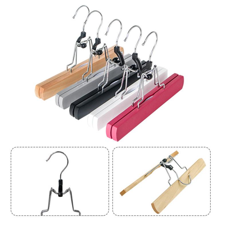 Adjustable Wooden Hanger for Wigs & Hanfu Dresses, Skirt Pants Hanger JK Uniform & Pleated Skirts, Multi-Punctional Foldable Storage Organizer