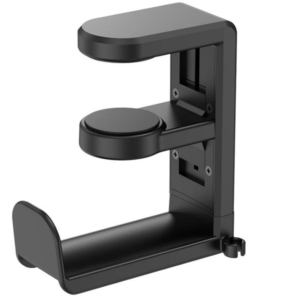 Swivel Headset Holder - Gaming Headset Holder, Adjustable Clip-on Headset Holder, Under Desk Headset Hook, Black
